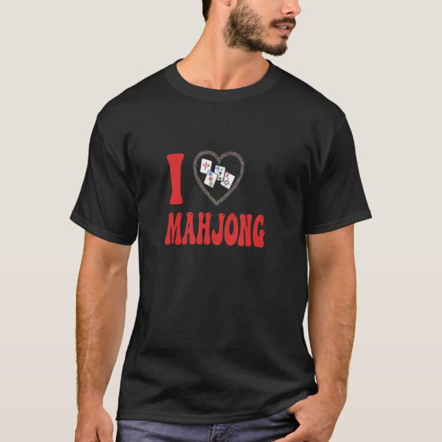 T-shirt I Love Mahjong Fun Tile Design Jeu (Devant)