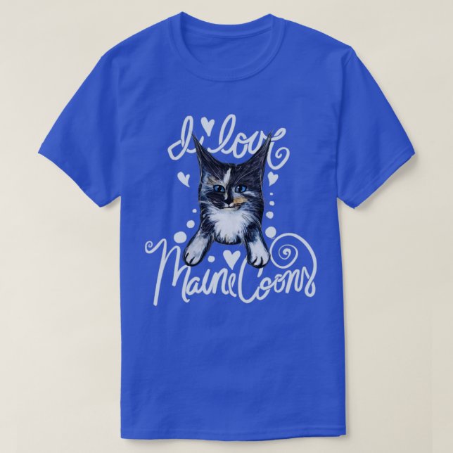 T-shirt I Love maine coons (Design devant)
