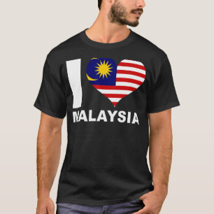 T-shirt I Love Malaysia Heart Flag Malaisie