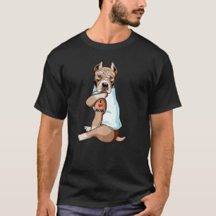 T-shirt I Love Maman Tattoo American Pit Bull Maman Chien 