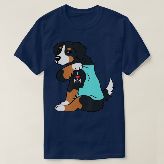 T-shirt I Love Maman Tattoo Bernese Mountain Dog Funny Mot (Design devant)