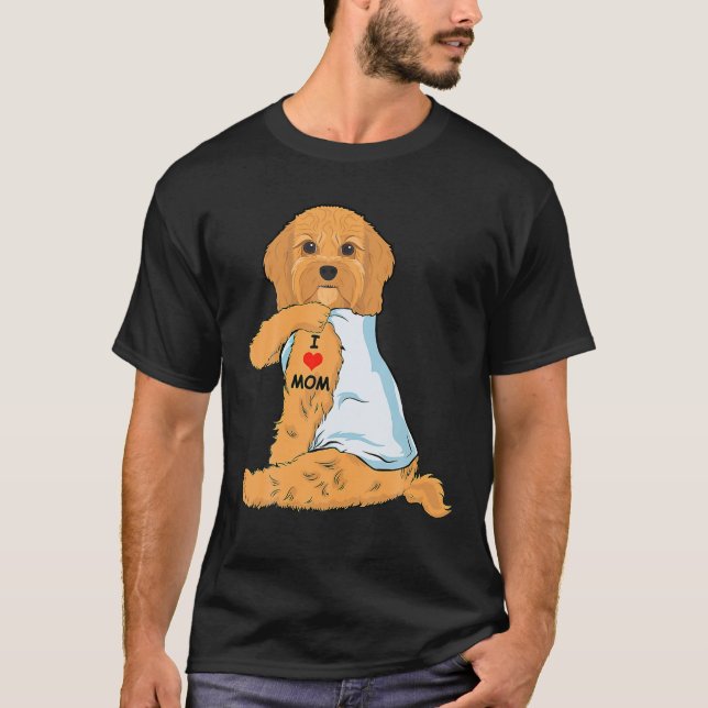 T-shirt I Love Maman Tattoo Cavoodle Maman Amoureux des ch (Devant)