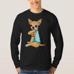 T-shirt I Love Maman Tattoo Chihuahua Maman Maman Chien Fe