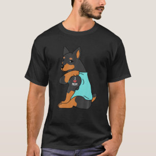 T-shirt I Love Maman Tattoo Miniature Pinscher Drôle Mèr