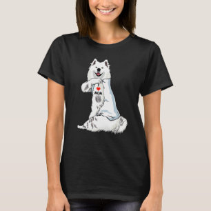 T-shirt I Love Maman Tattoo Samoyed Maman Chien Femmes