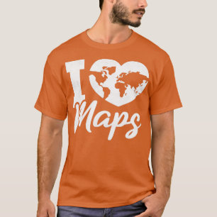T-shirt I Love Maps Géographie