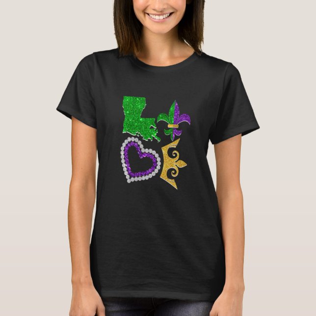 T-shirt I Love Mardi Gras Carnival Festival Party Costume (Devant)