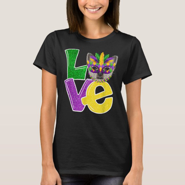 T-shirt I Love Mardi Gras Costume Chihuahua Chien Chiot (Devant)