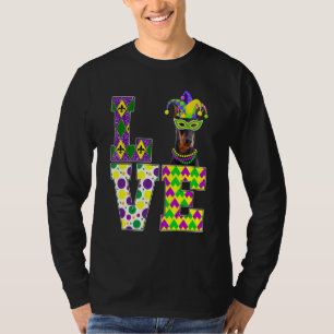 T-shirt I Love Mardi Gras Doberman Dog Funny Mask Festival