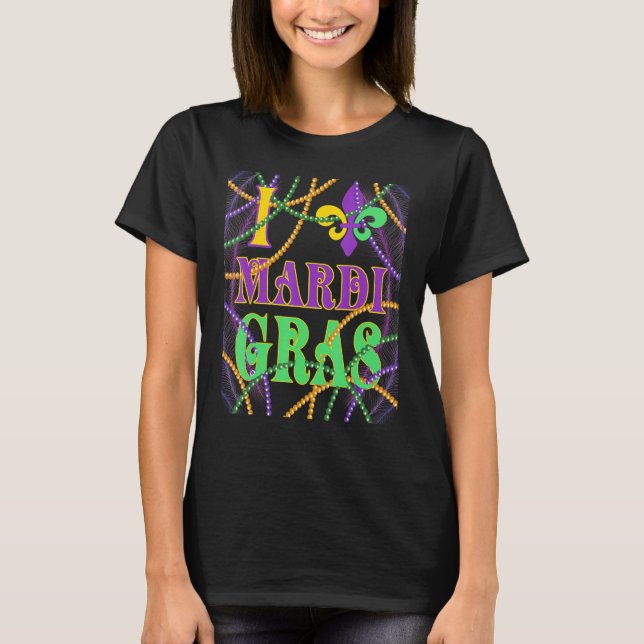 T-shirt I Love Mardi Gras Madri Gras Masque Enfants Hommes (Devant)
