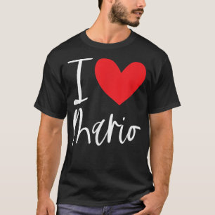 T-shirt I Love Mario Nom Personnalisé Garçon Homme BFF Ami