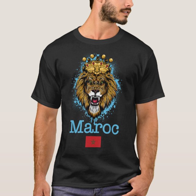 T-shirt I Love Maroc, Cool Maroc Lions, Maroc Drapeau Ill (Devant)