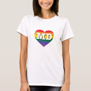 T-shirt I Love Maryland Rainbow Heart