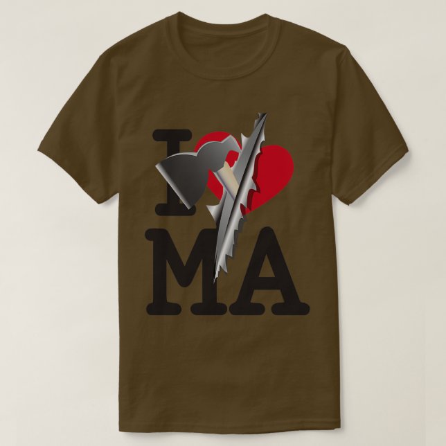 T-shirt I LOVE Massachusetts (Design devant)