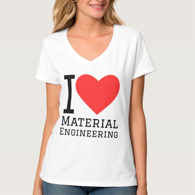T-shirt I love material engineering  (Devant)