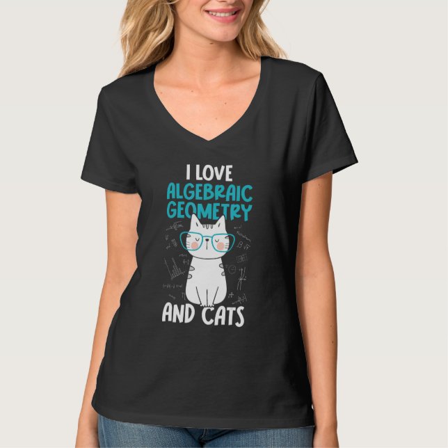 T-shirt I Love Math and Cats   Algebraic Geometry 1 (Devant)