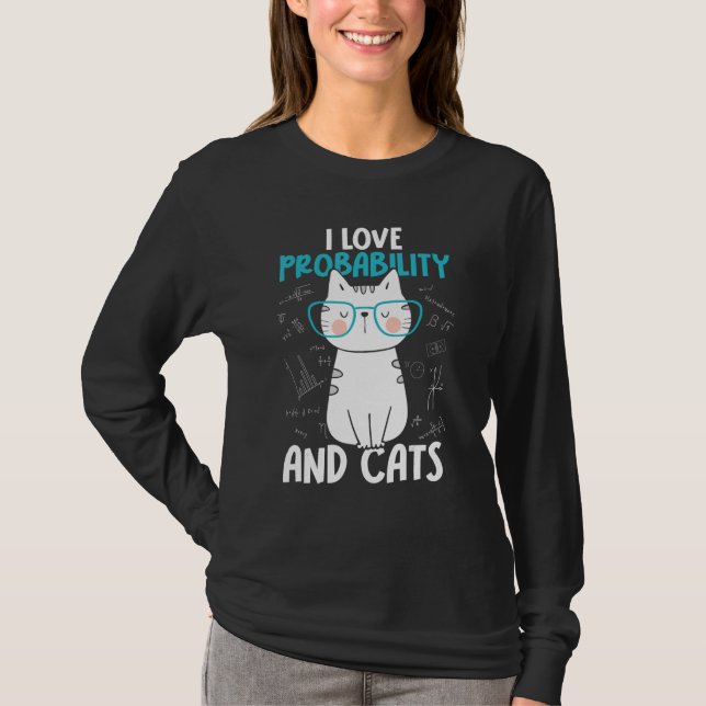 T-shirt I Love Math and Cats     Probability (Devant)