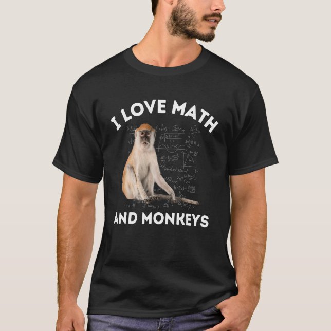 T-shirt I Love Math and Monkeys Monkey Lover Algebra Teach (Devant)