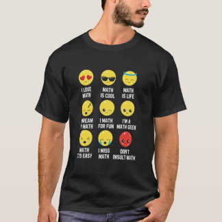 T-shirt I Love Math Emoji Emoticons, Enseignant Mathletes 