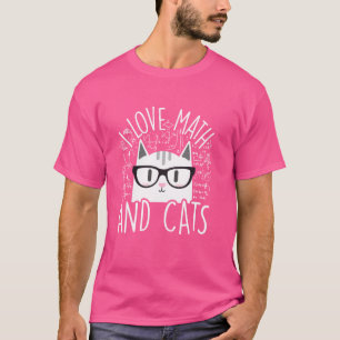 T-shirt I Love Math Et Chats Cool Kitty Feline Amoureux de