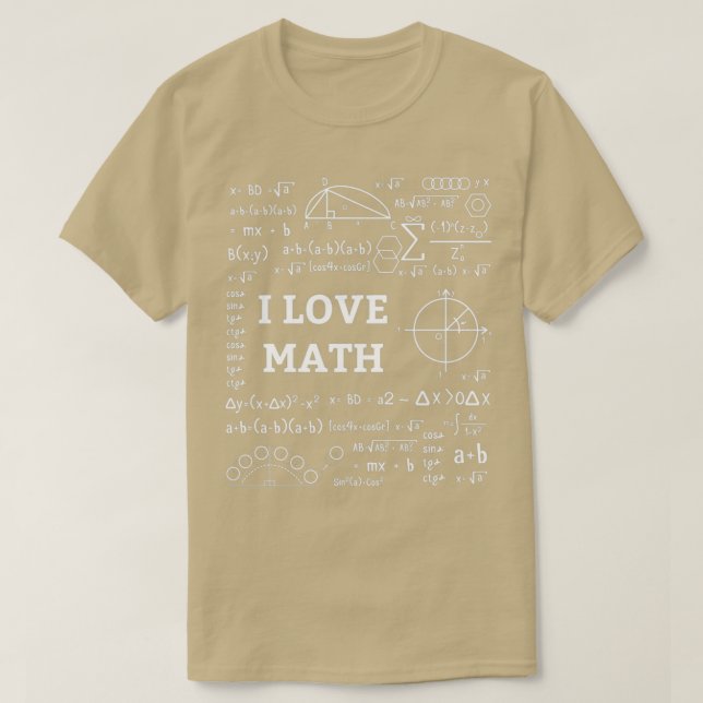 T-shirt I love math Funny Cadeau 3 (Design devant)