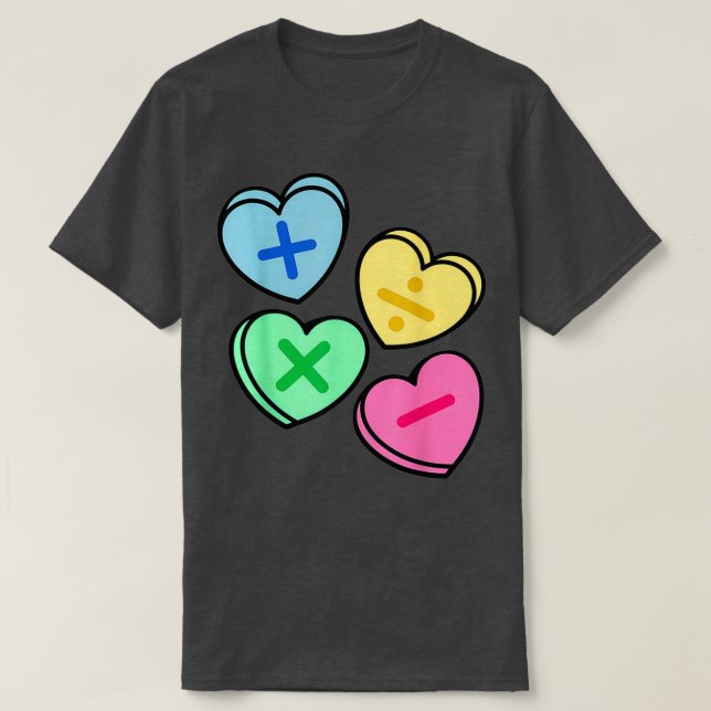 T-shirt I Love Math Heart Sticker 1 (Design devant)