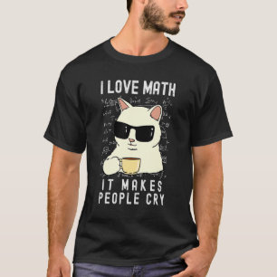 T-shirt I Love Math Mathématiques Cat Boys Filles Hommes F