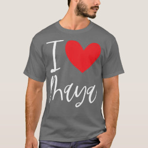 T-shirt I Love Maya Nom Femme Personnalisée BFF Frien