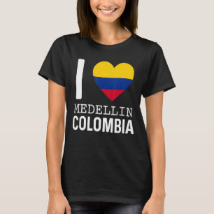T-shirt I Love Medellin Colombia Drapeau Carte Colombian P