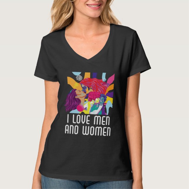 T-shirt I Love Men And Women Bisexual Pride Bisexuality LG (Devant)