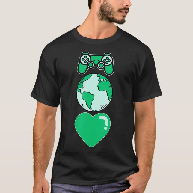 T-shirt I Love Mère Jour des terres Vidéo Jeu Gamer Hommes (Devant)