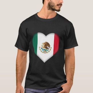 T-shirt I Love Mexico Mexicaine Drapeau Coeur tenue