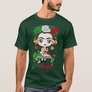 T-shirt I Love Mexico Viva Mexique Chemise frida mexicaine