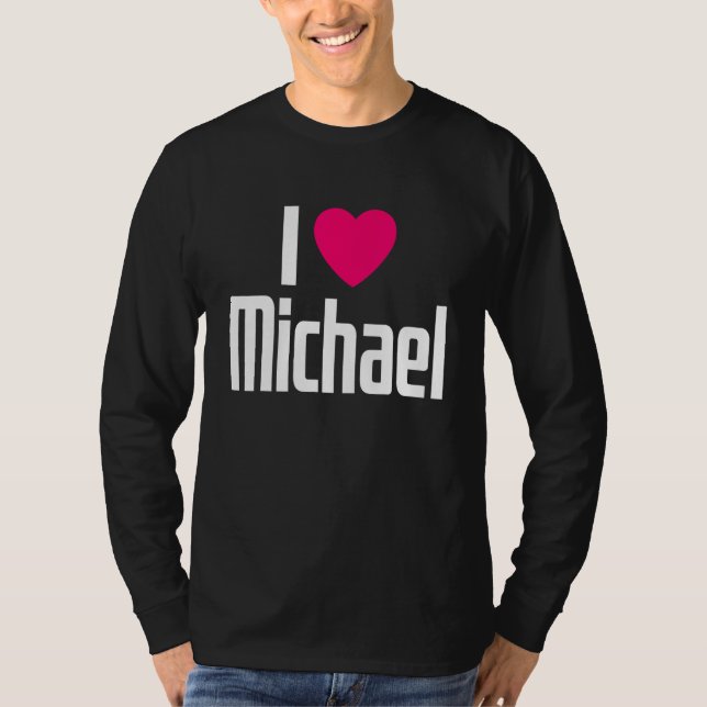 T-shirt I Love Michael Pink Heart I Heart Michael (Devant)