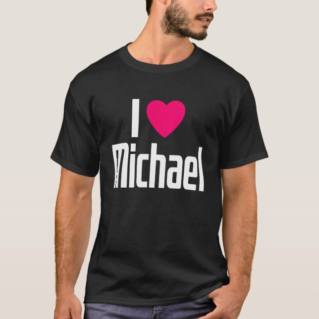 T-shirt I Love Michael Pink Heart I Heart Michael (Devant)