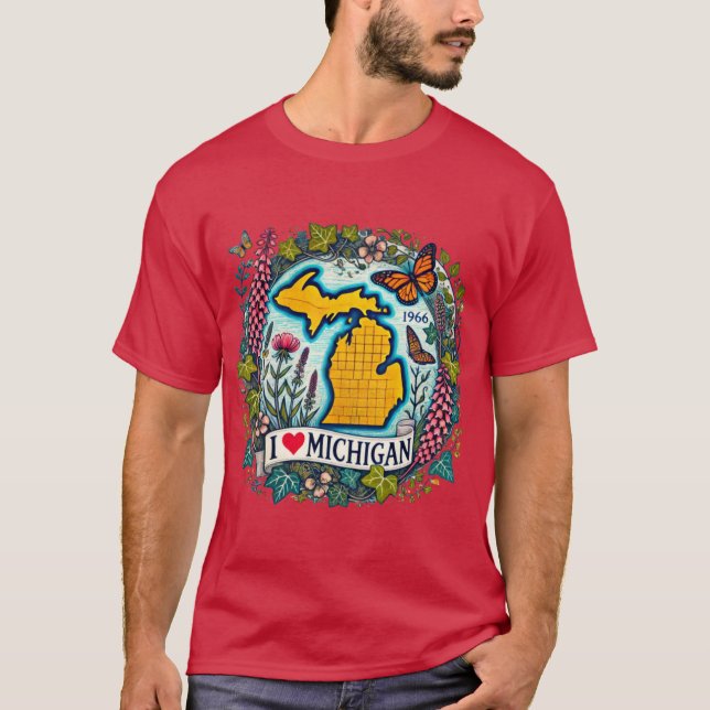 T-shirt I Love Michigan Oversized 2 (Devant)