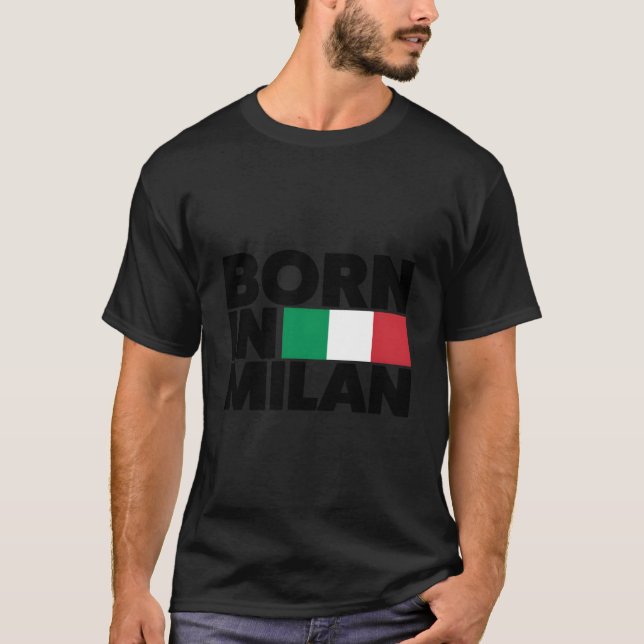 T-shirt I Love Milano Born In Milan Illustration (Devant)