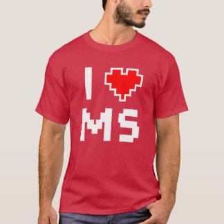 T-shirt I Love Mississippi Coeur Pixel pour Mississippian 