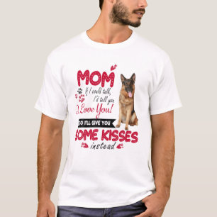T-shirt I Love Mom German Shepherd Chien Maman Paw Mother 