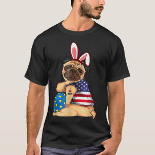 T-shirt I Love Mom Mother Day Support Ukrainian US Flag Bu