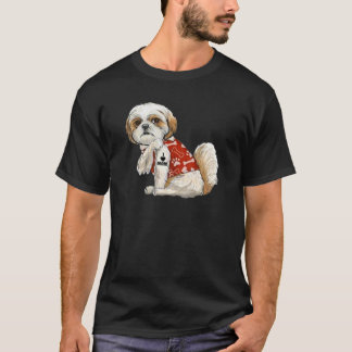 T-shirt I Love Mom Tattoo Shih Tzu Mom Fête des mères amus