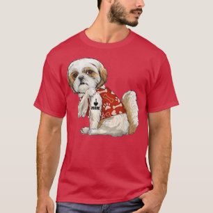 T-shirt I Love Mom Tattoo Shih Tzu Mom Fête des mères amus