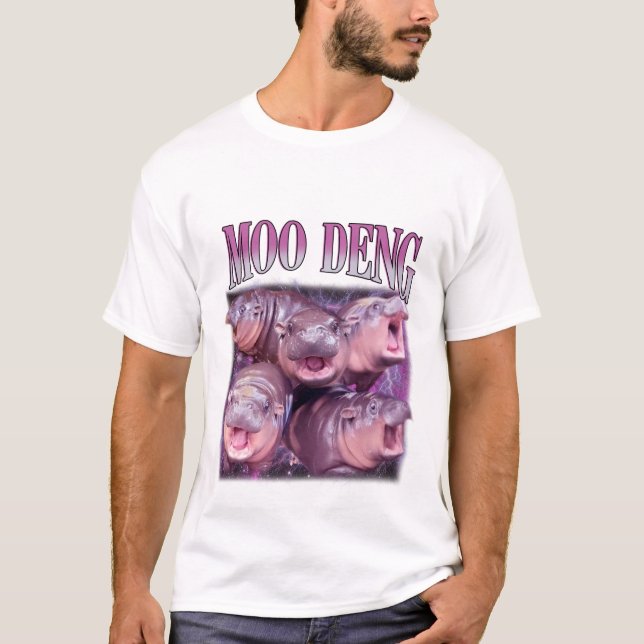 T-shirt I Love Moo Deng Bootleg Je t'aime Bouncy Pig (Devant)