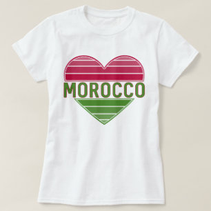 T-shirt I Love Morocco, coeur marocain