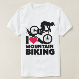 T-shirt I Love Mountain VTT Silhouette Design