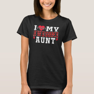 T-shirt I Love My Awesome Tante Mignonne Heartbeat Love Va