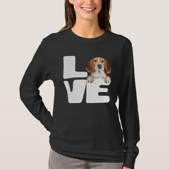 T-shirt I Love My Beagle Dog (Devant)