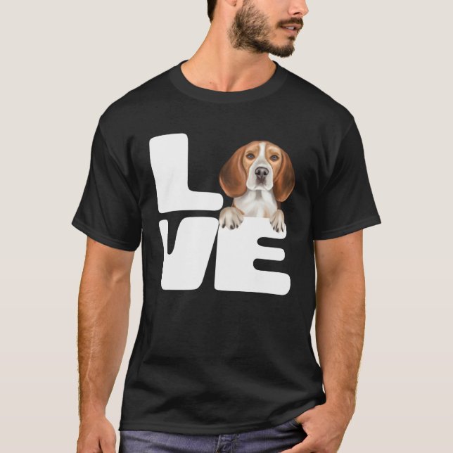 T-shirt I Love My Beagle Dog (Devant)