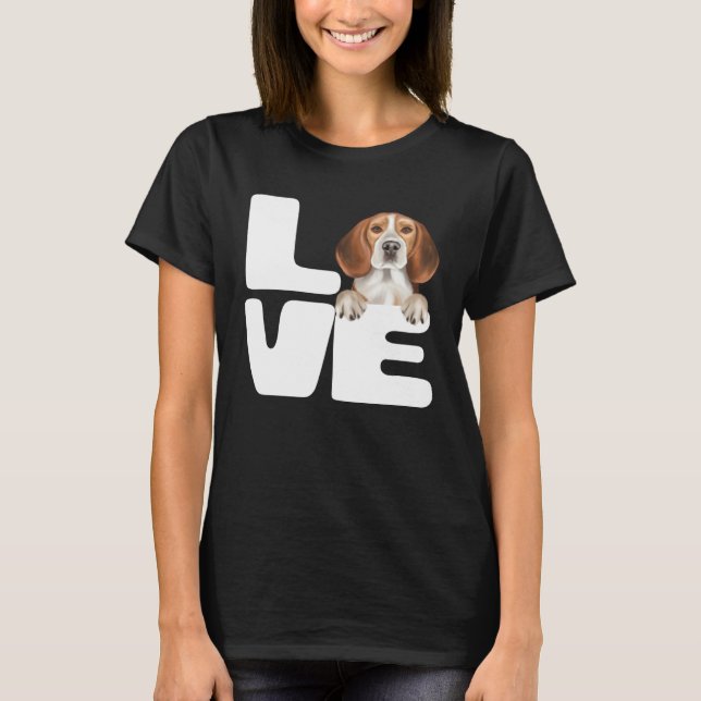 T-shirt I Love My Beagle Dog (Devant)