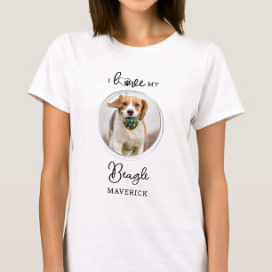 T-shirt I Love My Beagle Personnalisé Pet Dog Photo